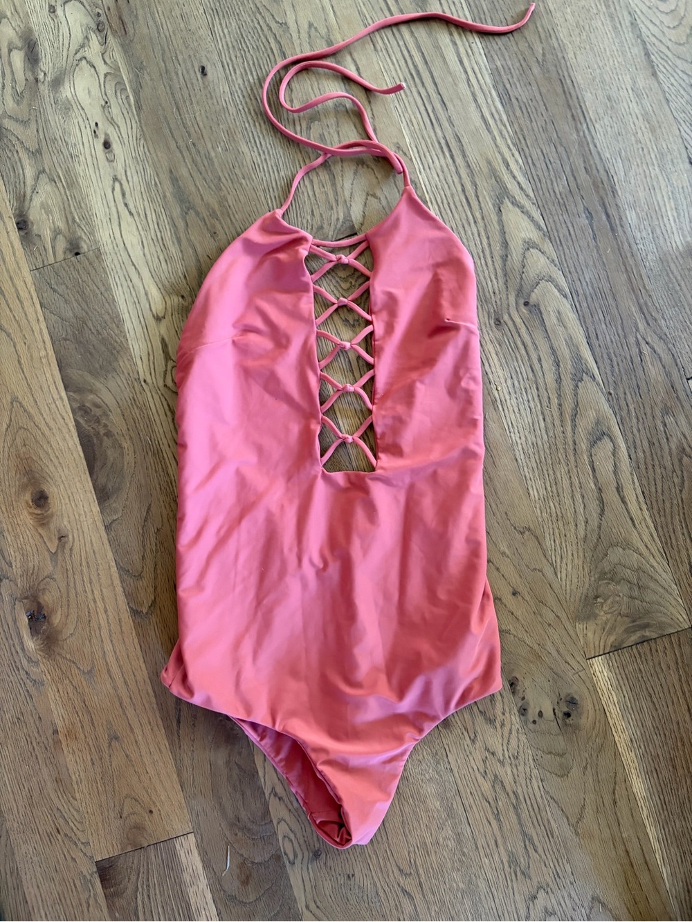 Citrine one piece bathing suit coral size 12 seamless